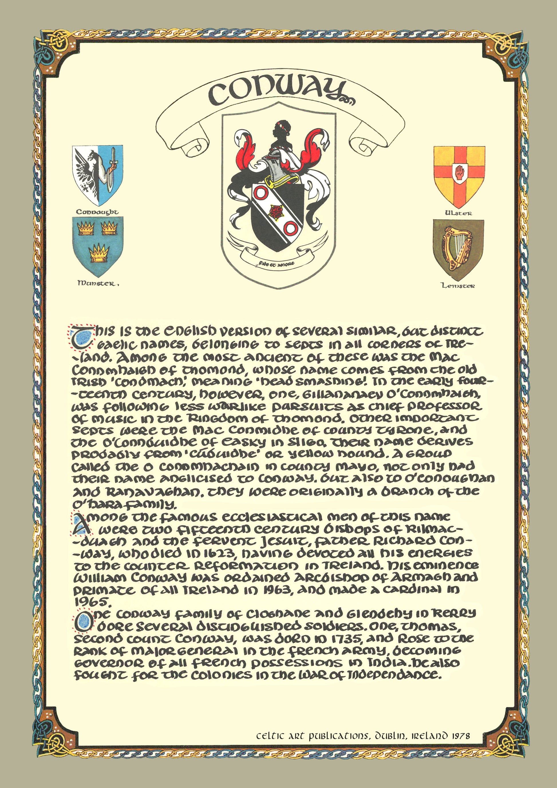 Conway Family Crest Parchment