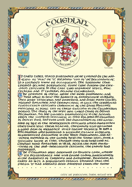 Coughlan Family Crest Parchment