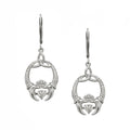 Boru Dancing Stone Silver Earrings - Trinity & Claddagh