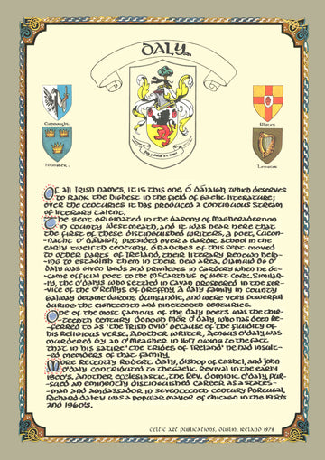 Daly Family Crest Parchment