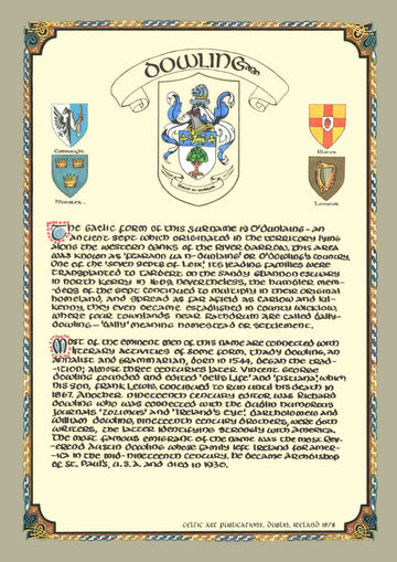 Dowling Family Crest Parchment