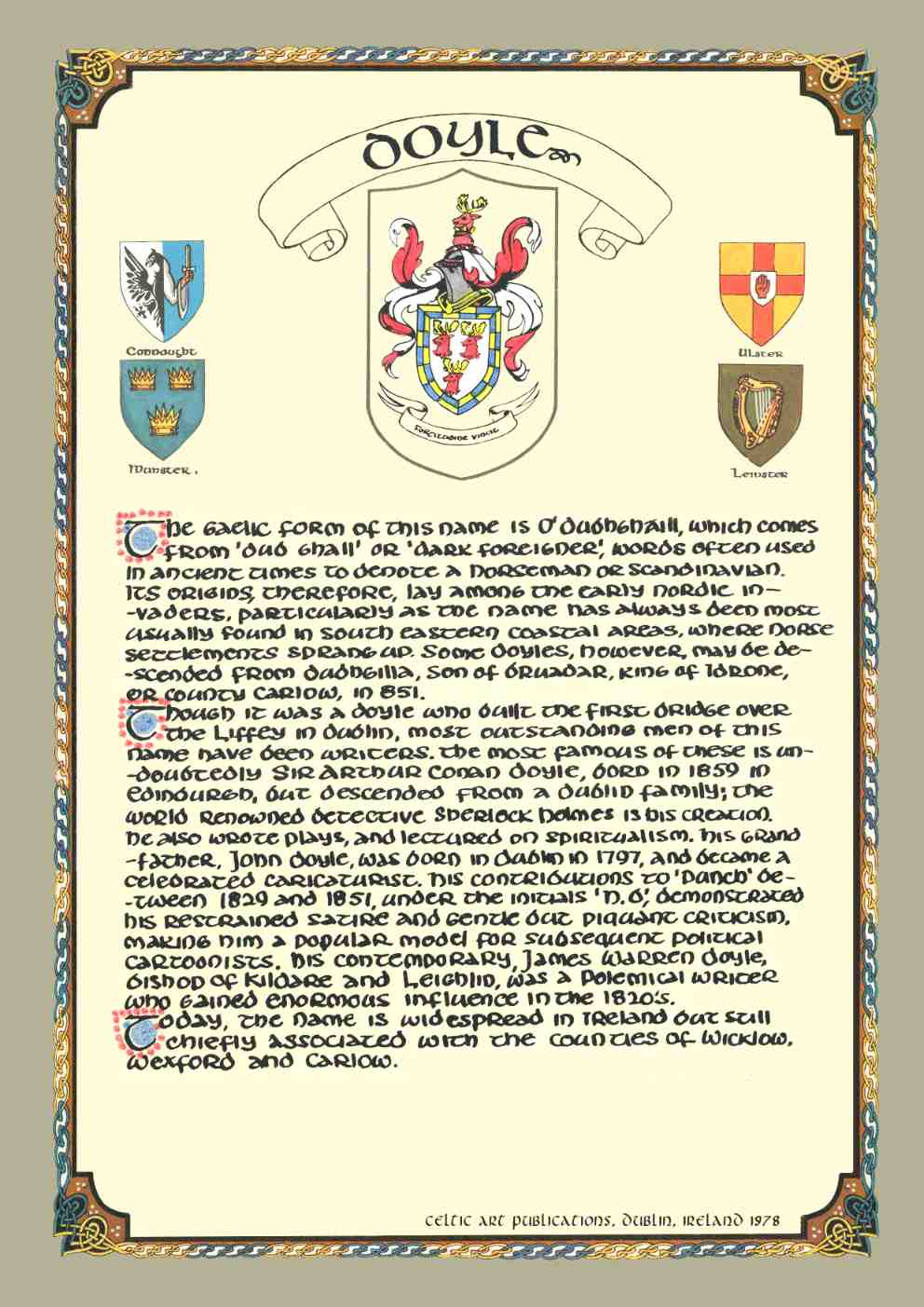 Doyle Family Crest Parchment