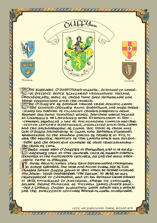 Duffy Family Crest Parchment