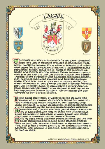 Fagan Family Crest Parchment