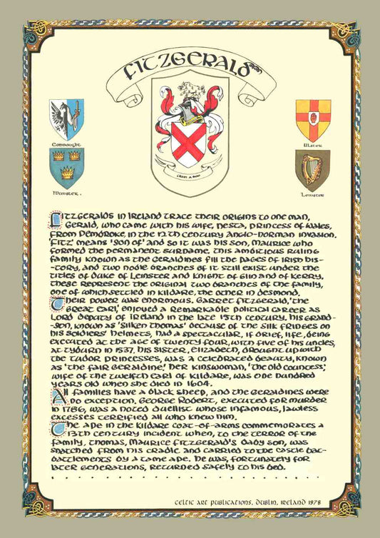 Fitzgerald Family Crest Parchment