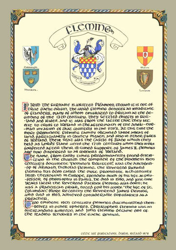 Fleming Family Crest Parchment