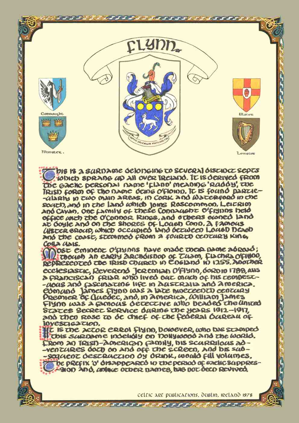 Flynn Family Crest Parchment