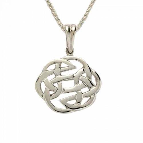 White Gold Celtic Rose Pendant