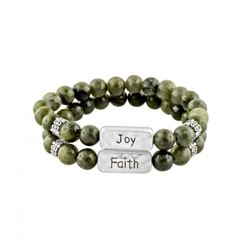 Celtic Connemara Marble Set Of 2 Joy & Faith Bracelets