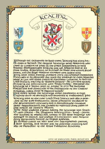 Keating Family Crest Parchment