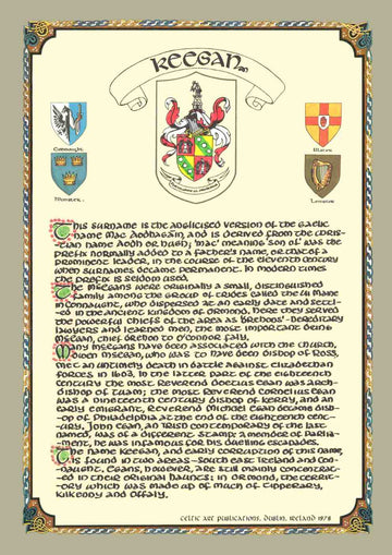 Keegan Family Crest Parchment