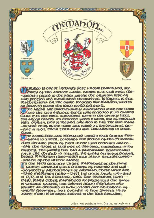 McMahon Family Crest Parchment