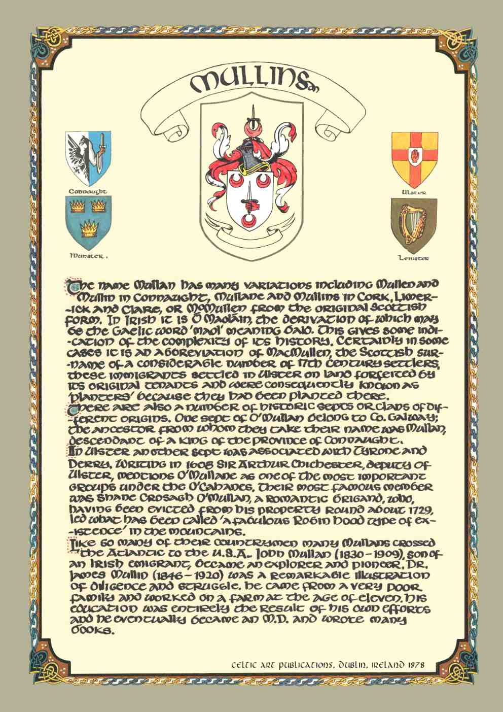 Mullins Family Crest Parchment