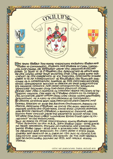 Mullins Family Crest Parchment