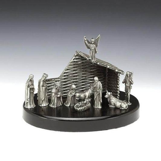 Christmas Pewter Nativity/Crib Set