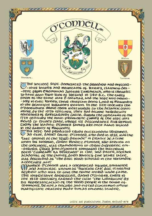 O'Connell Family Crest Parchment