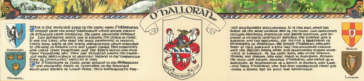 O'Halloran Family Crest Parchment