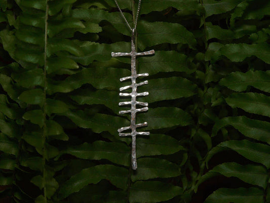 Large Rustic Silver Ogham 'Love' Pendant