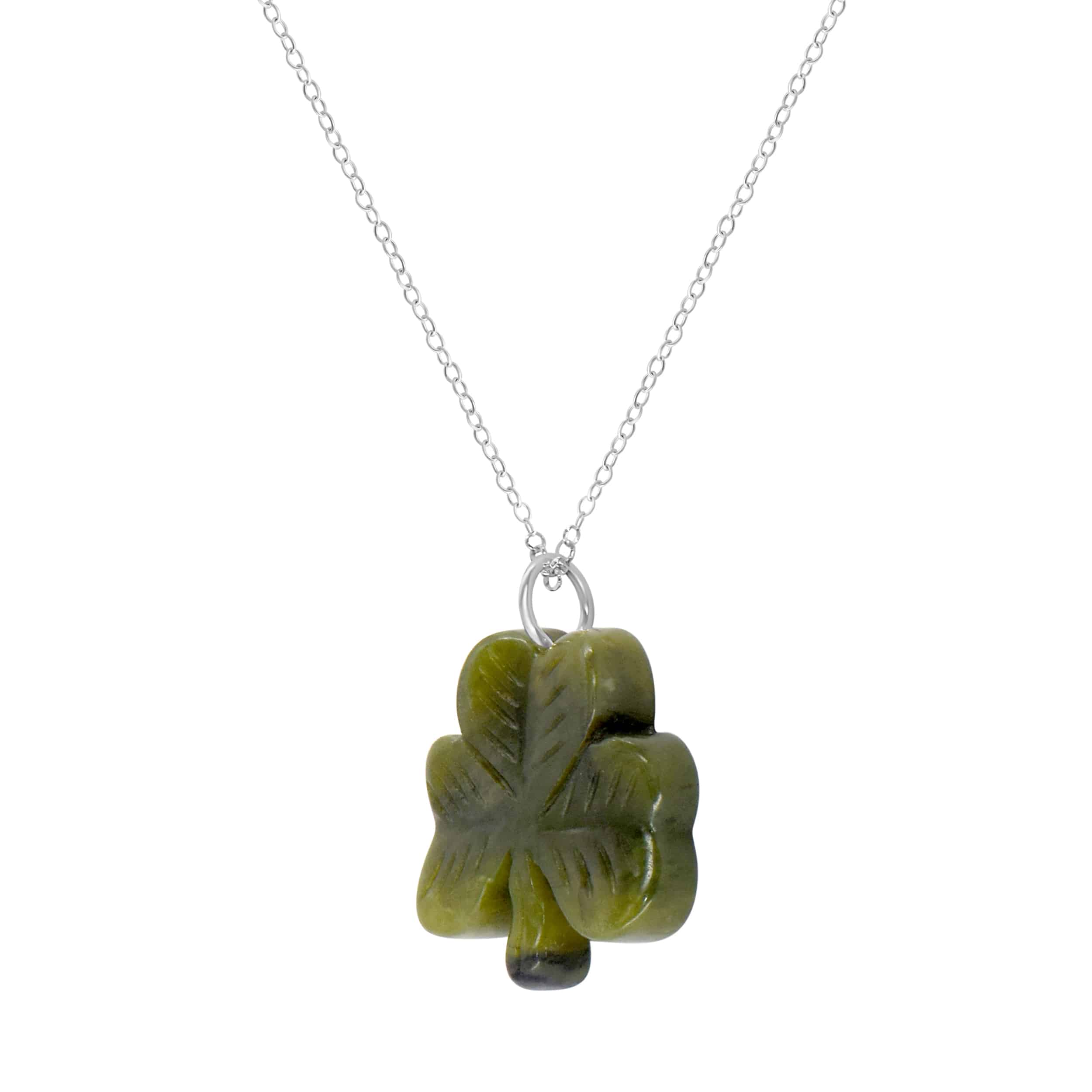 Connemara Marble Carved Shamrock Pendant