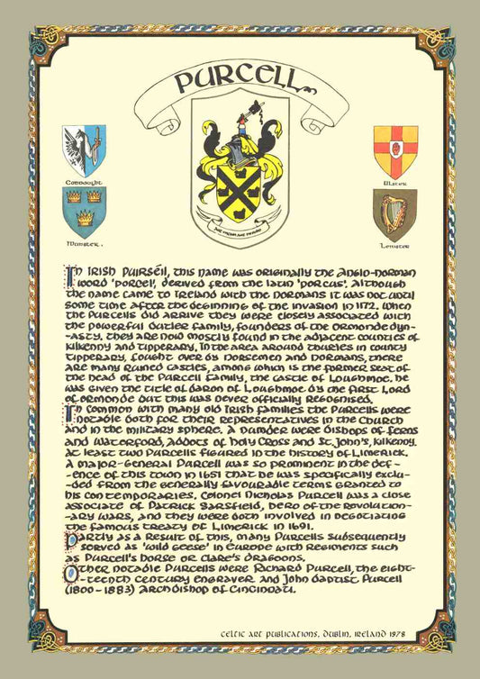 Purcell Family Crest Parchment