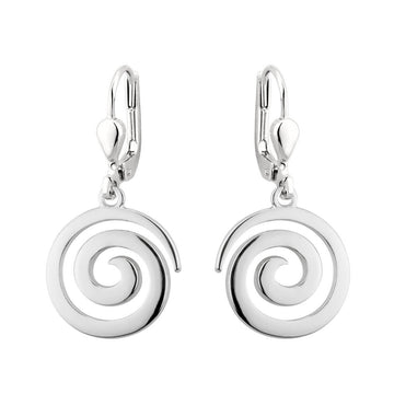 Rhodium Swirl Drop Earrings