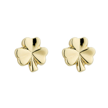 Rhodium Dainty Shamrock Stud Earrings