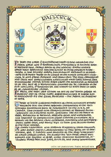 Rafferty Family Crest Parchment