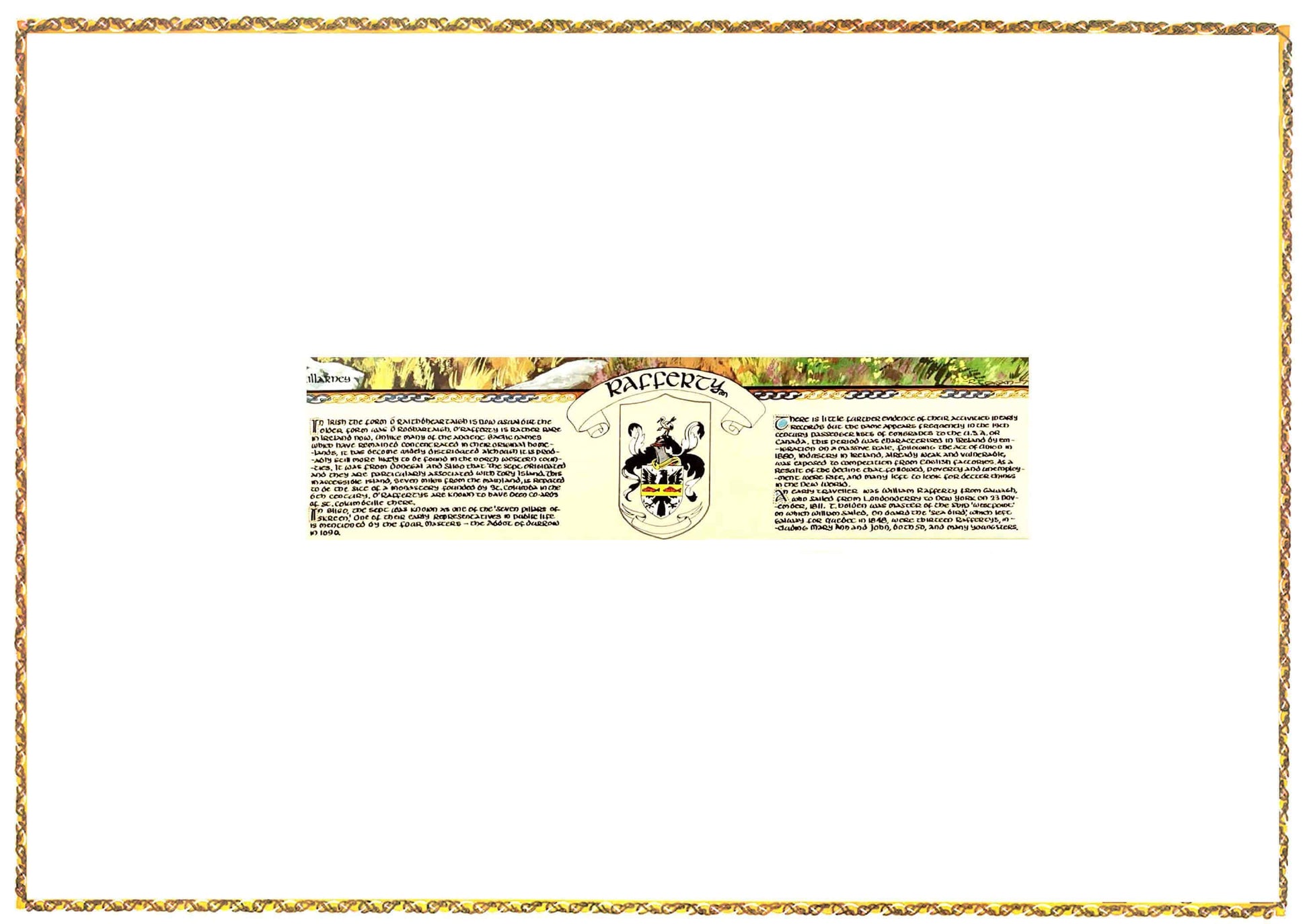 Rafferty Coat of Arms Parchment