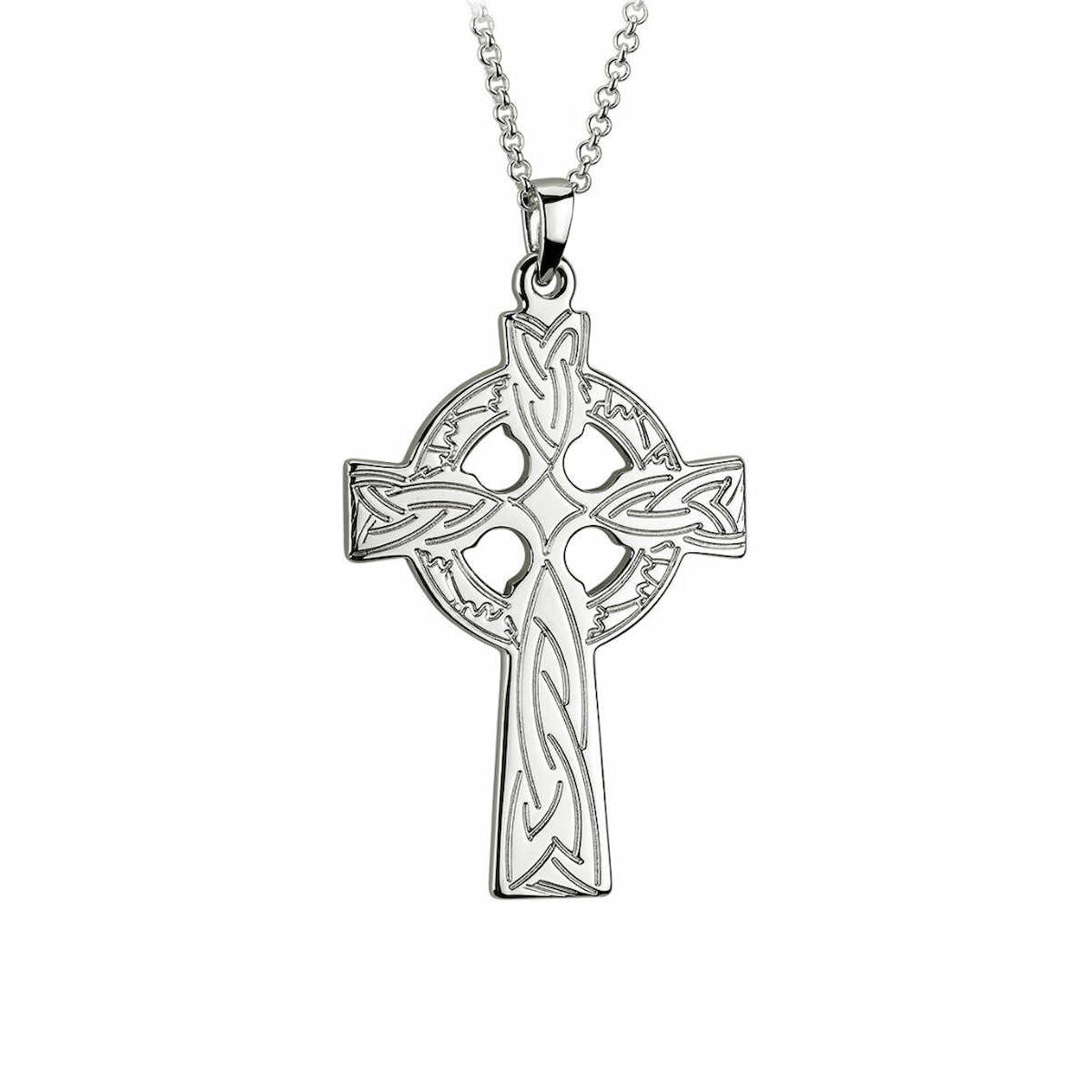 Hand Engraved Sterling Silver Celtic Cross