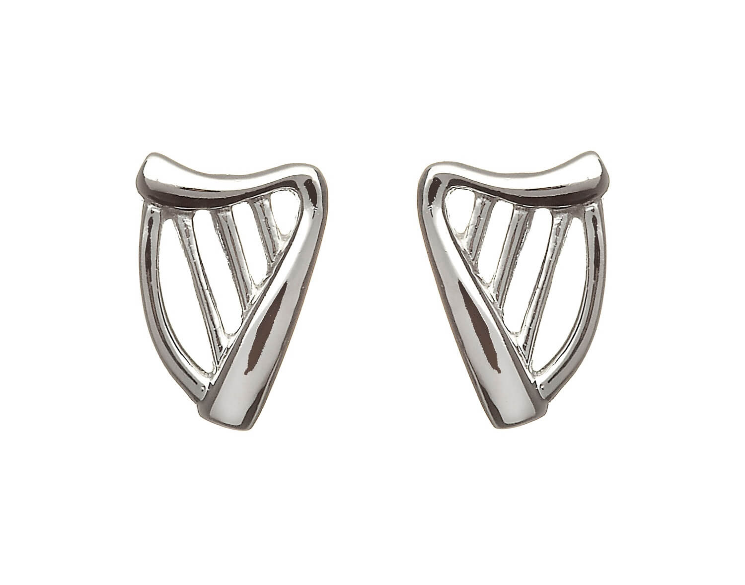 Sterling Silver Harp Stud Earrings