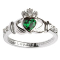 Shanore Silver Claddagh Ring May Birthstone