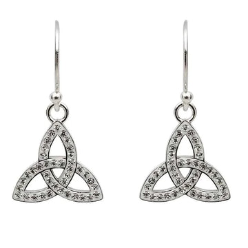 Celtic Trinity Knot Earrings with Diamond Crystals