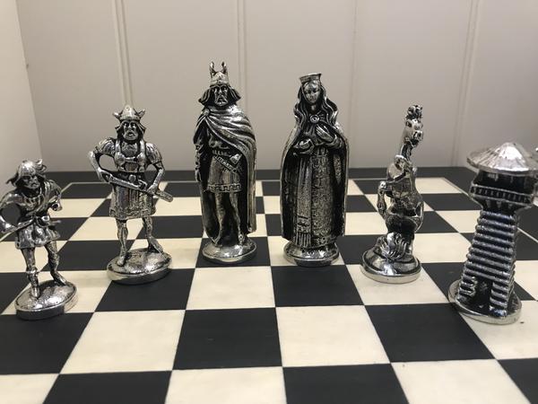 Mullingar Pewter Viking Chess Set