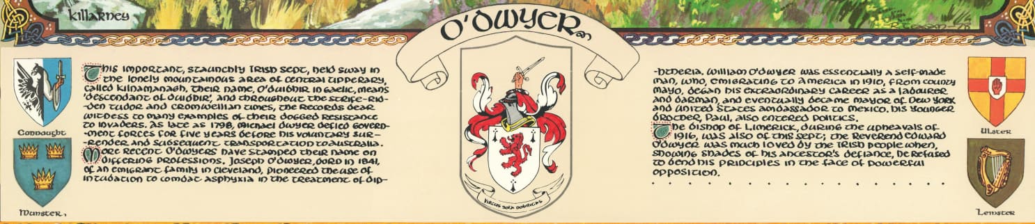 O'Dwyer Family Crest Parchment