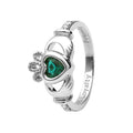 Shanore White Gold Claddagh Birthstone Ring - May