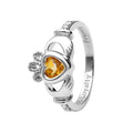 Shanore White Gold Claddagh Birthstone Ring - November