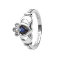 Shanore White Gold Claddagh Birthstone Ring - September