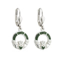 CONNEMARA MARBLE CLADDAGH DROP EARRINGS