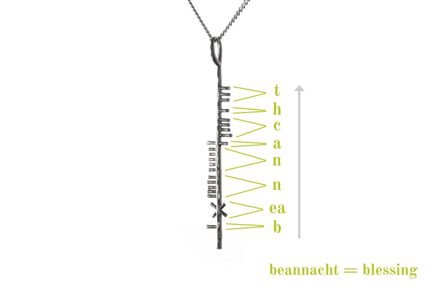 Silver Ogham 'Blessing' Pendant