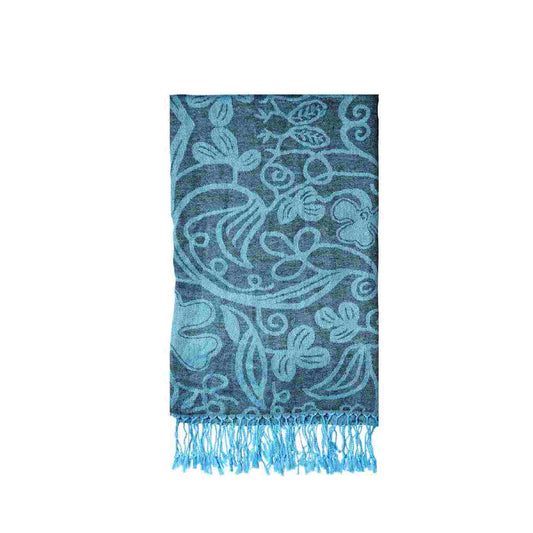 Blue and Black Pashmina Scarf