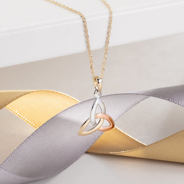 14K MULTI COLOUR GOLD TRINITY KNOT PENDANT