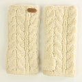 White Aran Wool Mittens