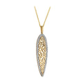 14K GOLD DIAMOND TWIST TRINITY KNOT PENDANT