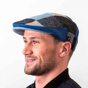 Irish Cap Patchwork in Blue Tones