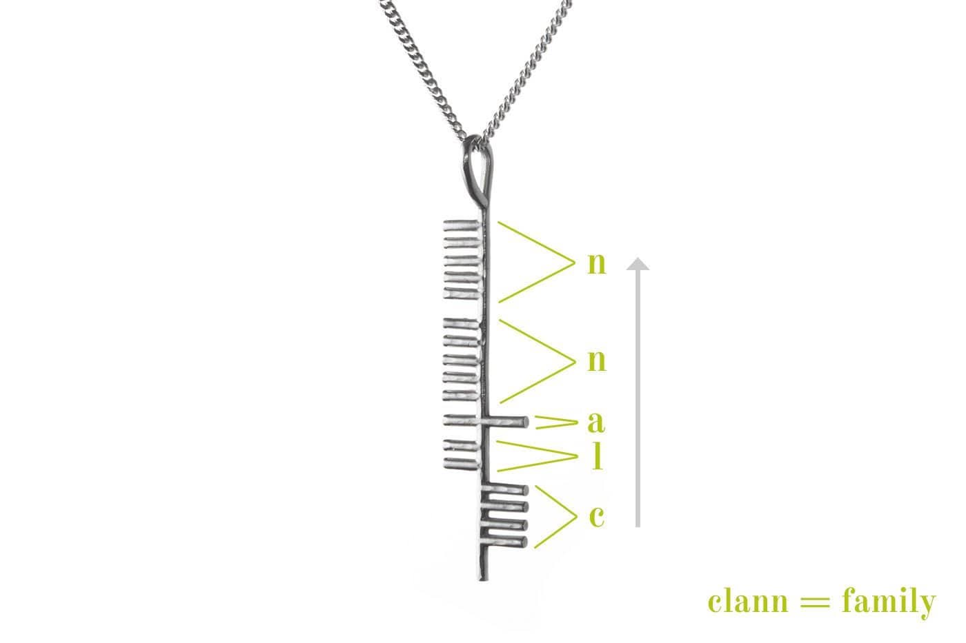 Silver Ogham 'Family' Pendant