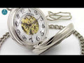 Mullingar Pewter Mechanical Pocket Watch with Pewter Claddagh Design