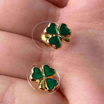 Shamrock Earrings Gold Plated