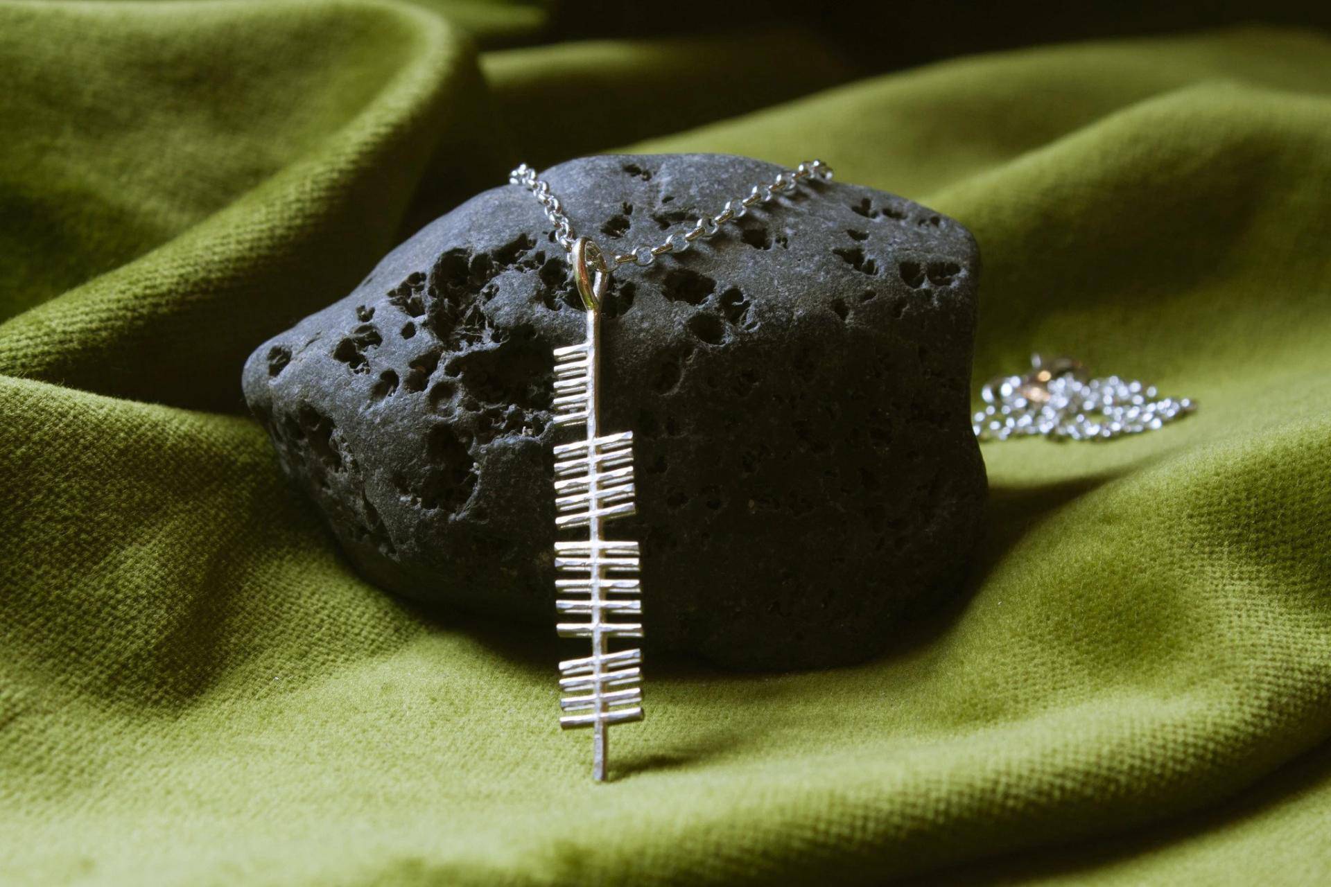 Silver Ogham 'Ireland' Pendant