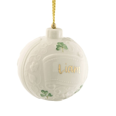 Belleek Personalized Christmas Bauble