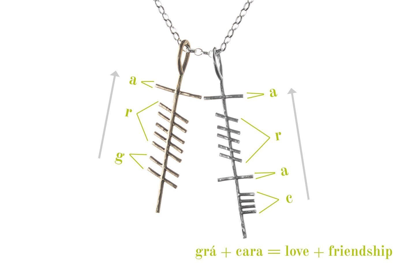 Ogham 'Love & Friend' Double Pendant